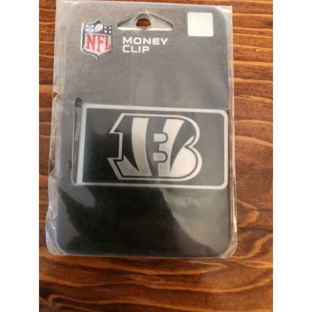 Cincinnati Bengals Money Clip Black and Steel Minimalist Wallet NWT NFL